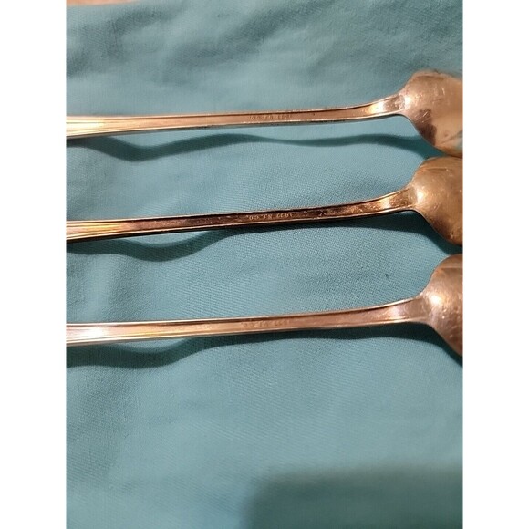(3) 1877 Niagara Falls Co  7.25 in" Silverplate Ice Tea Spoons Madison Pattern - Picture 4 of 4